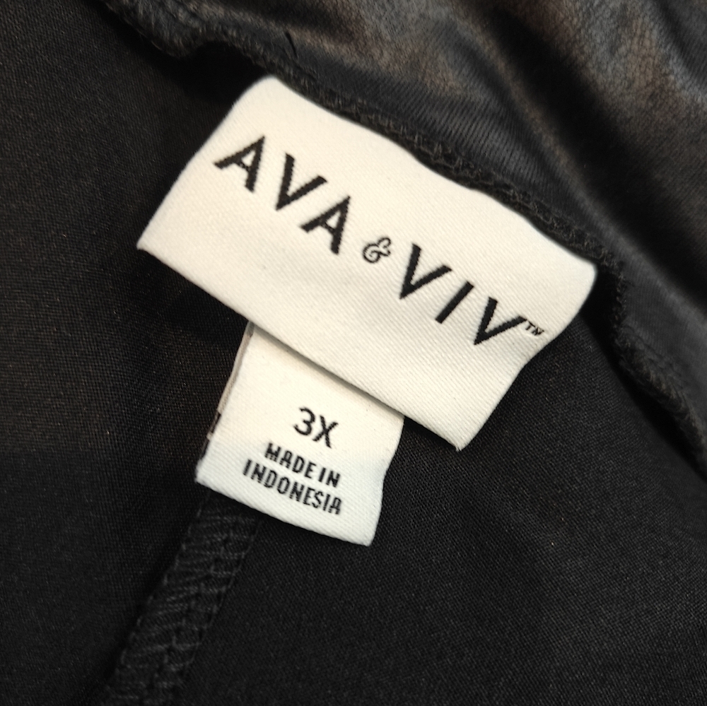 🤍❗NWT Ava & Viv Faux Leather Marble Leggings Size 3X 24W/26W - Picture 5 of 7